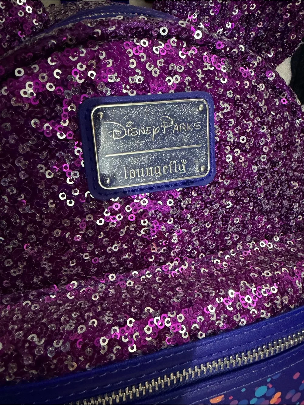 Disney Purple Sequin Minnie Ear Mini Backpack